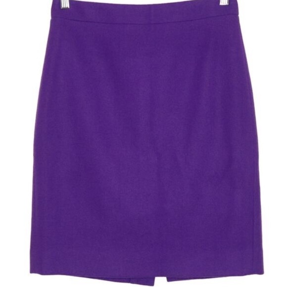 J. Crew “The Pencil Skirt” Wool Purple Size 2 - Picture 5 of 11